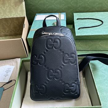 Gucci Jumbo GG Crossbody Bag Black 19x29x7cm