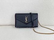 YSL Cassandre Leather Envelope Chain Wallet Black 19x12.5x3.5cm - 1