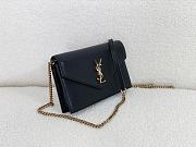 YSL Cassandre Leather Envelope Chain Wallet Black 19x12.5x3.5cm - 5