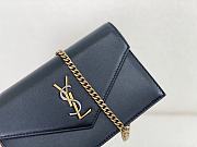 YSL Cassandre Leather Envelope Chain Wallet Black 19x12.5x3.5cm - 3