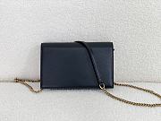 YSL Cassandre Leather Envelope Chain Wallet Black 19x12.5x3.5cm - 2