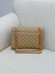 YSL Envelope Calfskin Beige Gold 24x17.5x6cm - 5