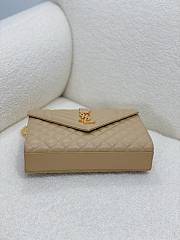 YSL Envelope Calfskin Beige Gold 24x17.5x6cm - 4