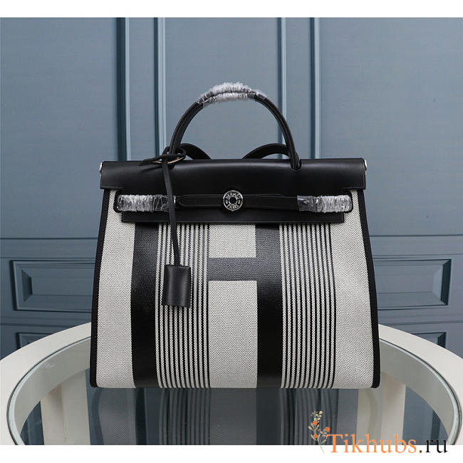 Hermes Herbag 31 H Handbag Black And Beige 31cm - 1