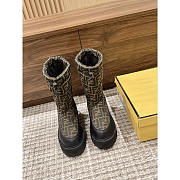 Fendi FF Snow Boots Brown And Black - 3