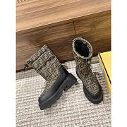 Fendi FF Snow Boots Brown And Black - 2