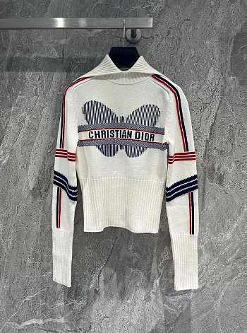 Dior Dioralps Stand Collar Sweater White