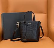 YSL Paris Mini Toy Shopping Crocodile Black 18x17x8cm - 1