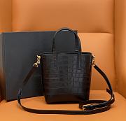 YSL Paris Mini Toy Shopping Crocodile Black 18x17x8cm - 4