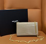 YSL Kate Crocodile Beige Gold 20x13.5x5.5cm - 6