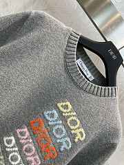 Dior Sweater Grey Cashmere Intarsia - 4