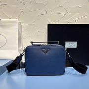 Prada Medium Brique Saffiano Leather Bag Bluette 22x16x6cm - 1