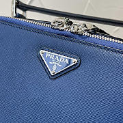 Prada Medium Brique Saffiano Leather Bag Bluette 22x16x6cm - 2