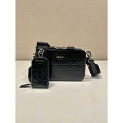 Prada Brique Leather Handbag Black 19x12x5cm - 1