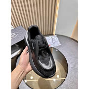 Prada Brushed Leather Sneakers Bike Fabric Suede Black - 4