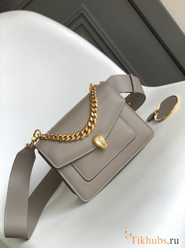 BVLGARI Small Serpenti Forever Crossbody Bag Grey 20cm - 1