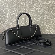 Valentino Rockstud E/W Calfskin Handbag Black 34x11x8cm - 3