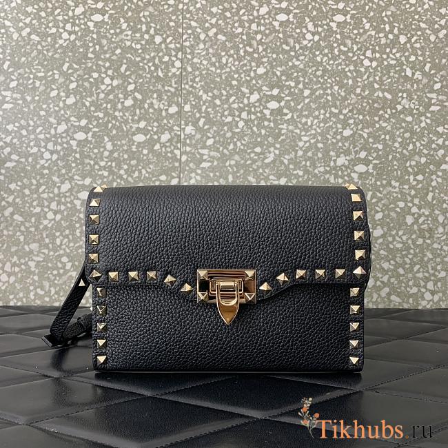 Valentino Smll Rockstud Black Crossbody Bag 22.5x15x6cm - 1