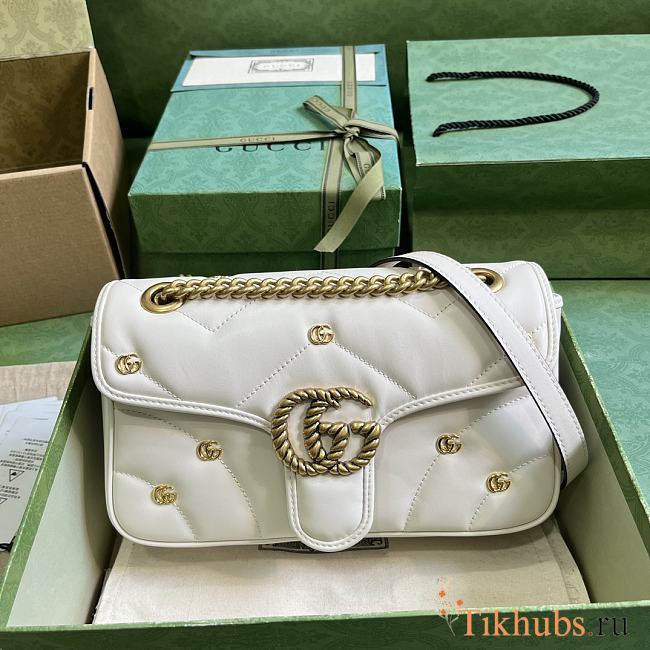 Gucci Marmont Small Shoulder White Bag 26x15x7cm - 1