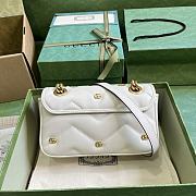 Gucci Marmont Mini Shoulder White Bag 22x13x6cm - 3