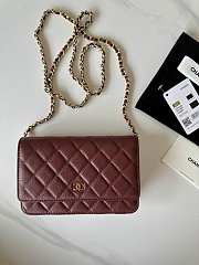 Chanel Wallet On Chain Red Wine Caviar Gold 19x12x3cm - 1