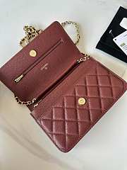 Chanel Wallet On Chain Red Wine Caviar Gold 19x12x3cm - 2