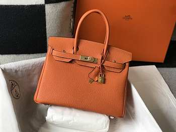 Hermes Birkin Togo 25 Orange Gold Hardware 25cm