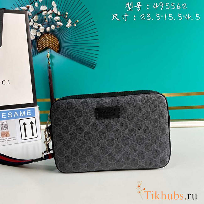 Gucci GG Supreme Clutch Grey 23.5x15.5x4.5cm - 1