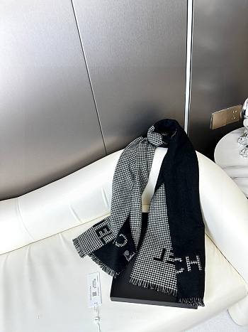 Chanel White Black Scarf 45x185cm