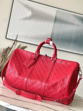 Louis Vuitton LV Keepall Bandoulière 50 Red Taurillon 50 x 29 x 23 cm