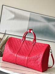 Louis Vuitton LV Keepall Bandoulière 50 Red Taurillon 50 x 29 x 23 cm - 3