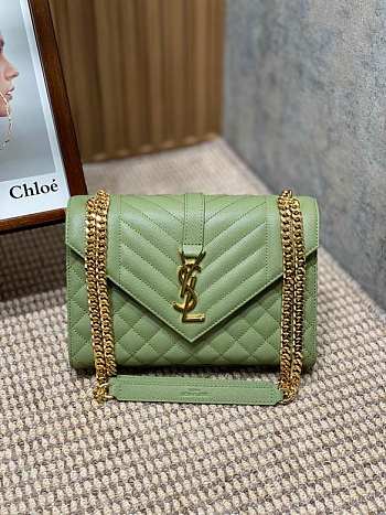 YSL Envelope Green Gold 24x17x6cm