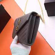 YSL Envelope Woc Grey Gold Hardware Bag 22.5x14x4cm - 5