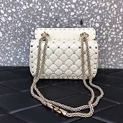 Valentino Small Rockstud Spike Bag White 20x5x11.5cm - 3