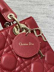 Dior Small Lady Red Gold Hardware 20cm - 5