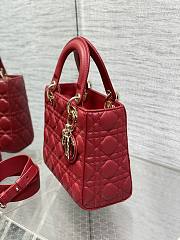 Dior Small Lady Red Gold Hardware 20cm - 3