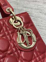 Dior Small Lady Red Gold Hardware 20cm - 2