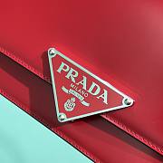 Prada Triangle-Logo Leather Shoulder Bag Red 24x15x6cm - 6