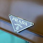 Prada Triangle-Logo Leather Shoulder Bag Brown 24x15x6cm - 6