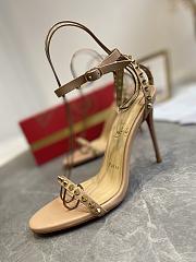 Christian Louboutin So Me 100 Studded Leather Sandals Beige - 3