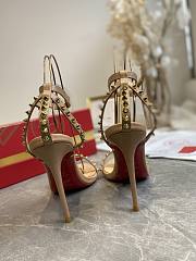 Christian Louboutin So Me 100 Studded Leather Sandals Beige - 4