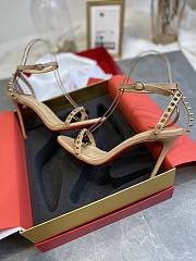 Christian Louboutin So Me 100 Studded Leather Sandals Beige - 2