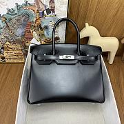 Hermes Birkin Black Box Silver Hardware 30cm - 1