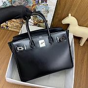 Hermes Birkin Black Box Silver Hardware 30cm - 6