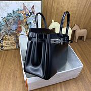 Hermes Birkin Black Box Silver Hardware 30cm - 3