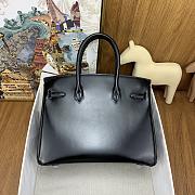 Hermes Birkin Black Box Silver Hardware 30cm - 4