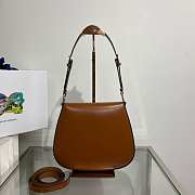 Prada Cleo Brushed Leather Shoulder Bag Brown 24x19x6cm - 3