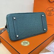 Hermes Birkin Green Ostrich Silver Hardware 30cm - 4