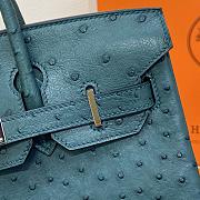 Hermes Birkin Green Ostrich Silver Hardware 30cm - 3