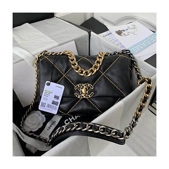 Chanel 19 Flap Bag Black Gold 26cm